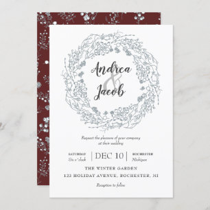 Invitation mariage de courge des Berries d'hiver blanc