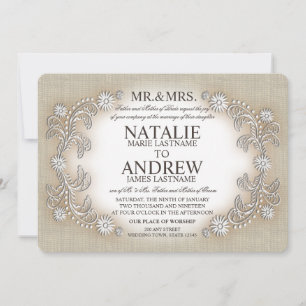 Invitation Mariage de couronne de fleurs de marais