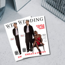 Mariage de couverture du magazine de code QR