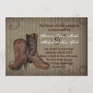 Invitation mariage de cow-boy de l'ouest en détresse