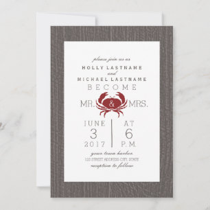 Invitation Mariage de crabe rustique