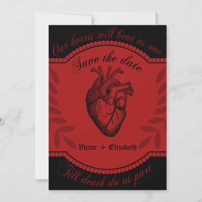 Invitation Mariage de crâne gothique (Devant)