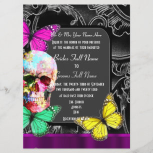 Invitation Mariage de crâne gothique alternatif