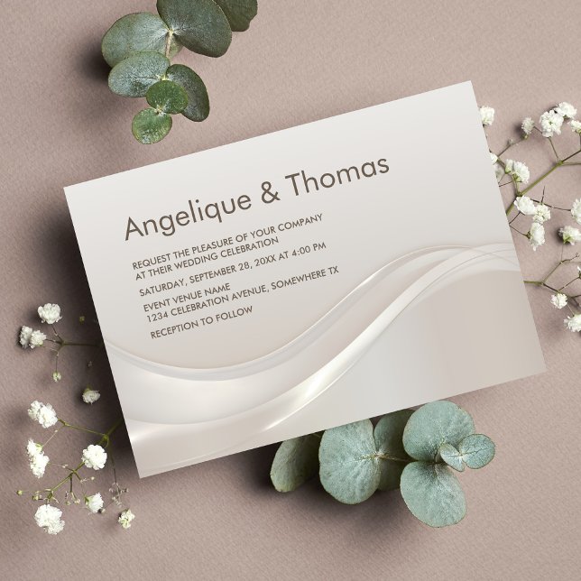 Invitation Mariage de crème élégant (Créateur téléchargé)