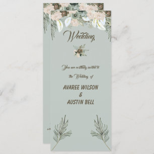 Invitation Mariage de crème Sage Green et Vanilla