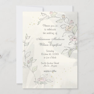 Invitation Mariage de croquis rose