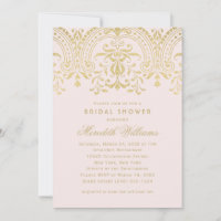 Mariage de Damas Or Rose Pâle Lavage de Mariée