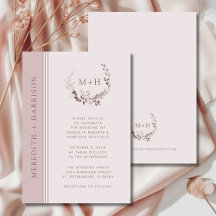 Mariage de  de couronne de monogramme rose Gold Bl