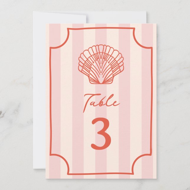 Invitation Mariage de  de la tranche rose du coquillage de Sa (Devant)