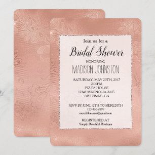 Invitation Mariage de dentelle rose Glam