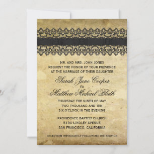 Invitation Mariage de dentelle Vintage