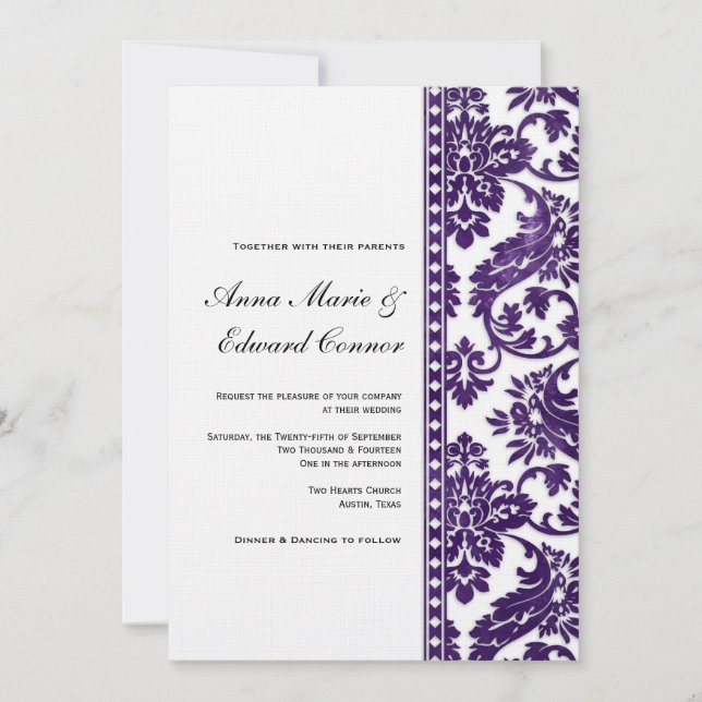 Invitation Mariage de dentelle Vintage (Devant)