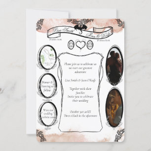 Invitation Mariage de dés d'Imaginaire de table Blush D20 RPG