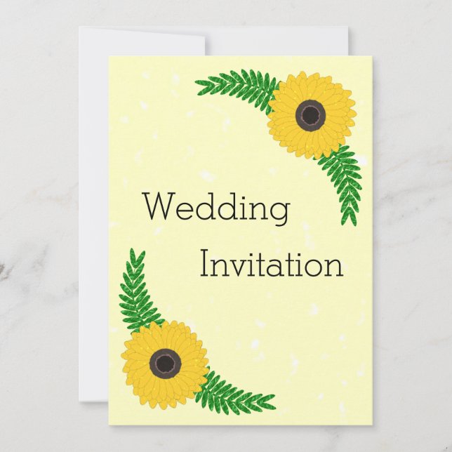 Invitation Mariage de design de tournesol de couleur jaune (Devant)