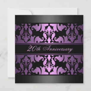 Invitation Mariage de design pourpre Damask Anniversaire Invi