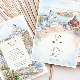 Invitation Mariage de destination à Helsinki en Finlande aqua