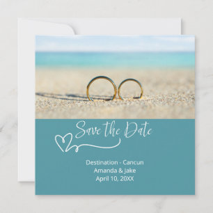 Invitation Mariage de Destination de Plage à Sauvegarder