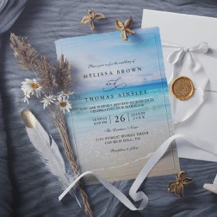 Invitation Mariage de destination élégant simple et coloré à