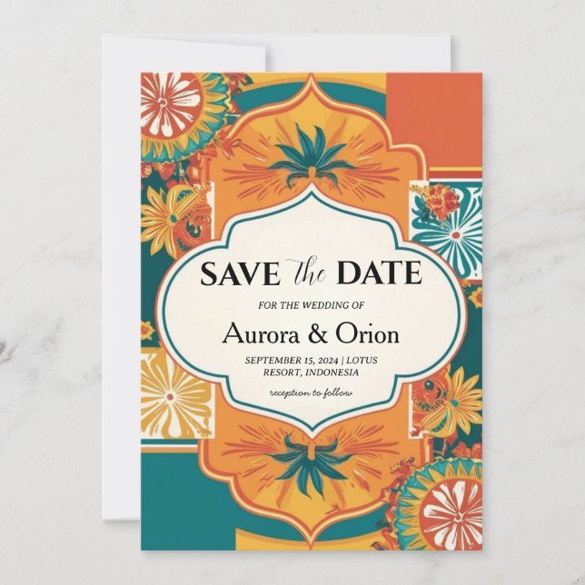 Invitation mariage de destination mexique enregistrer les dat (Devant)
