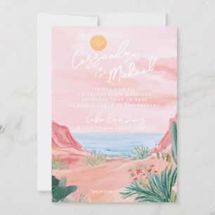 Invitation Mariage de destination rose au Mexique
