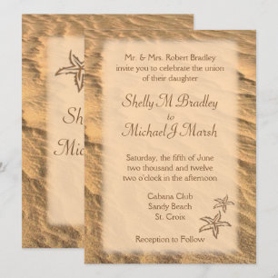 Invitation Mariage de destination Starfish Beach