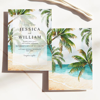 Invitation Mariage de destination tropicale de plage