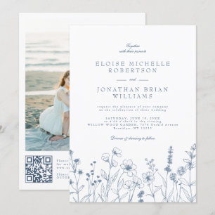 Invitation Mariage de détails minimaliste du Fleur sauvage pé