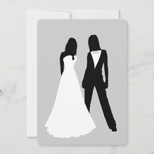 Invitation Mariage de deux mariées (Devant)