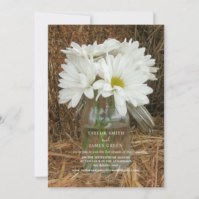 Invitation Mariage de diffusion en continu virtuel Faisceaux  (Devant)