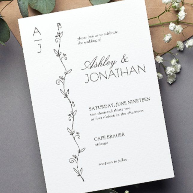 Invitation Mariage de diviseur botanique moderne (Créateur téléchargé)