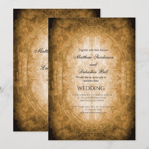 Invitation Mariage de documents de style rustique vintage