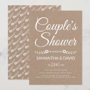 Invitation Mariage de douche en papier kraft