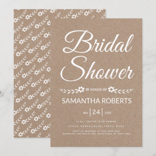 Invitation Mariage de douche nuptiale en papier kraft