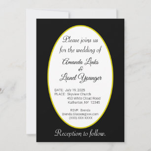 Invitation Mariage de fenêtre blanc et noir