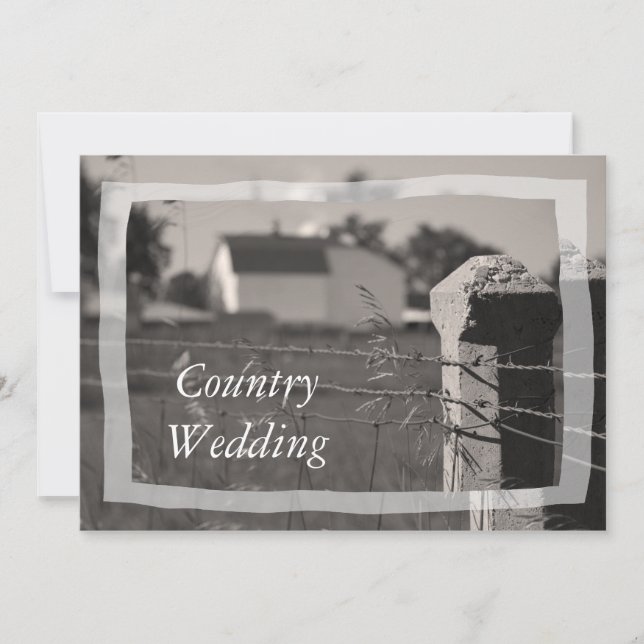 Invitation Mariage de ferme de campagne (Devant)