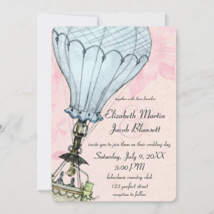 Invitation Mariage de fermeture à air chaud vintage