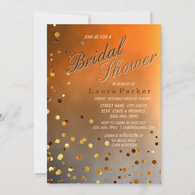 Invitation Mariage de Fête de la mariée de coucher du soleil (Devant)