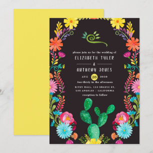 Invitation Mariage de fête mexicaine florale aquarelle coloré