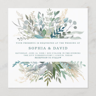 Invitation Mariage de feuillage de région boisée