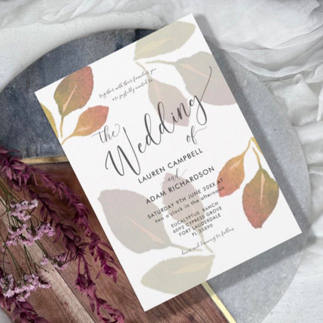 Invitation Mariage de feuillage en terre cuite moderne (Créateur téléchargé)