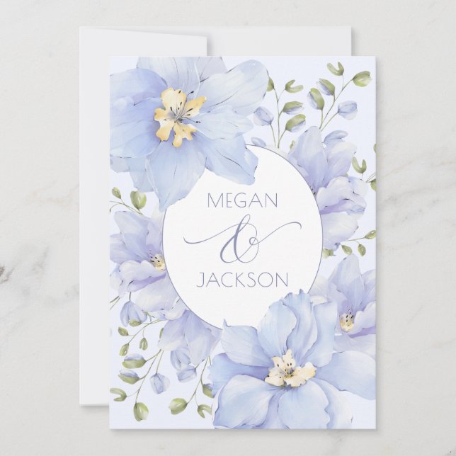 Invitation Mariage de fleur mauve (Devant)