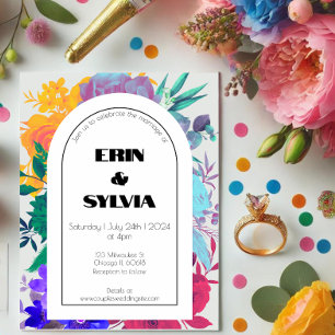 Invitation Mariage de Fleur sauvage botanique Bold & Bright R