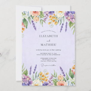 Invitation Mariage de Fleur Sauvage d'Améthyste Botanique