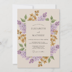 Invitation Mariage de Fleur Sauvage de Moutarde Lilas