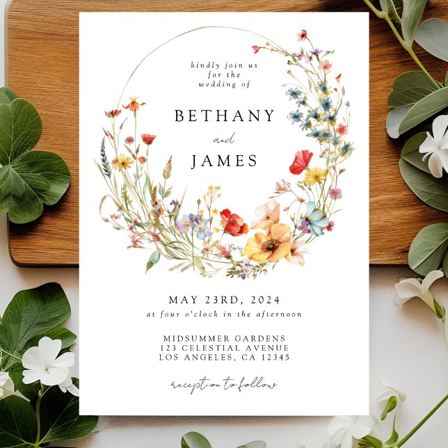 Invitation Mariage de Fleur sauvage lunatique (Créateur téléchargé)