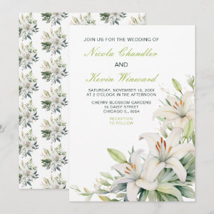 Invitation Mariage de fleurs blanches
