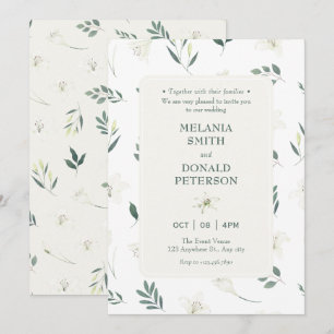 Invitation Mariage de fleurs blanches
