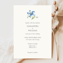 Mariage de fleurs bleu aquarelle