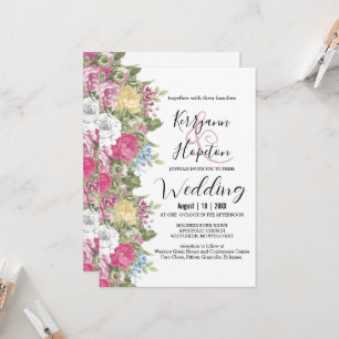 Invitation Mariage de fleurs colorées