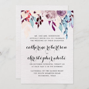 Invitation Mariage de fleurs d'aquarelle